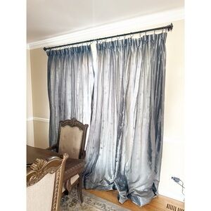 Luxury Embroidered Silk-Look Drapes with Tassel Tiebacks – Set of 2 Panels